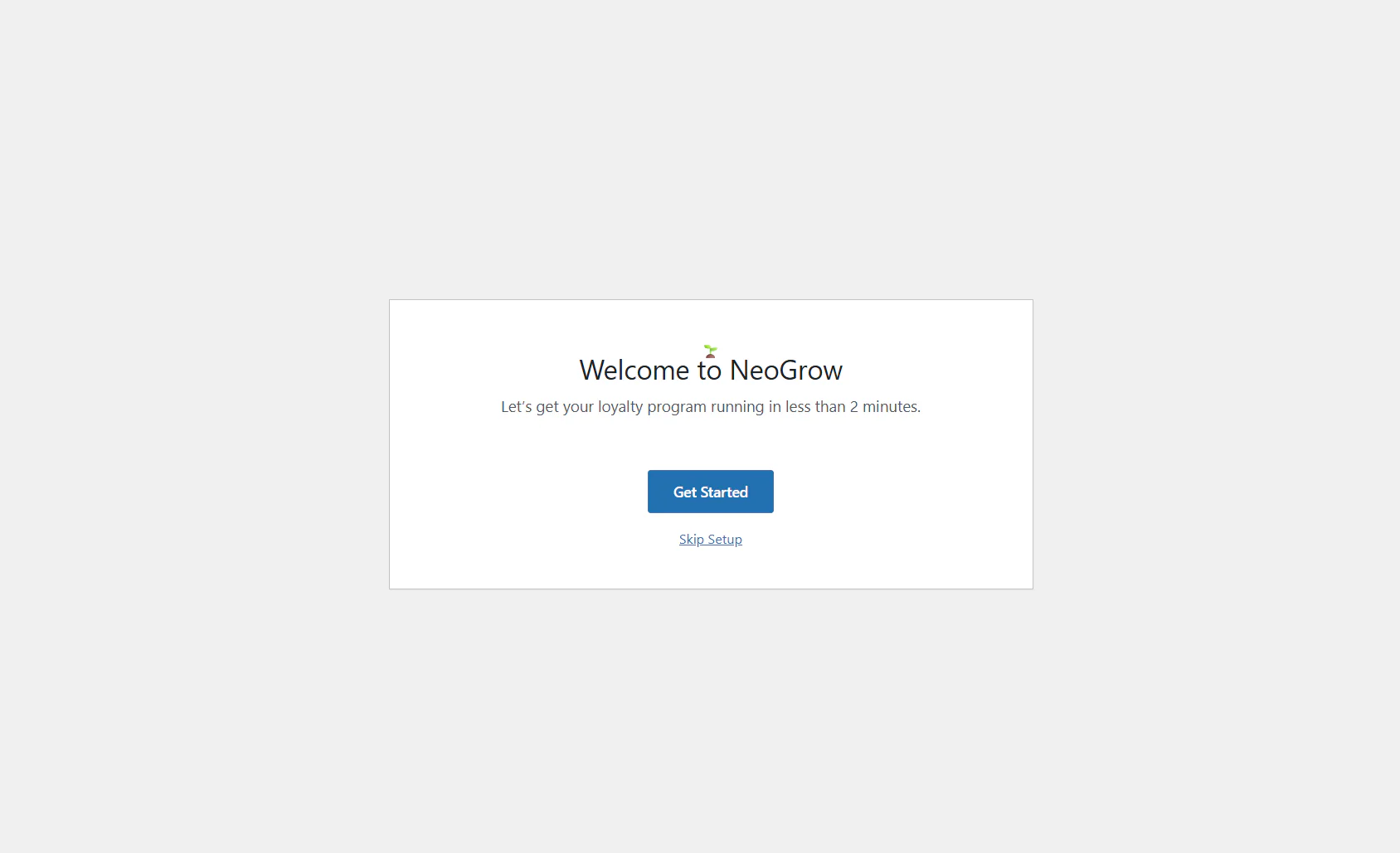 Setup Wizard Welcome